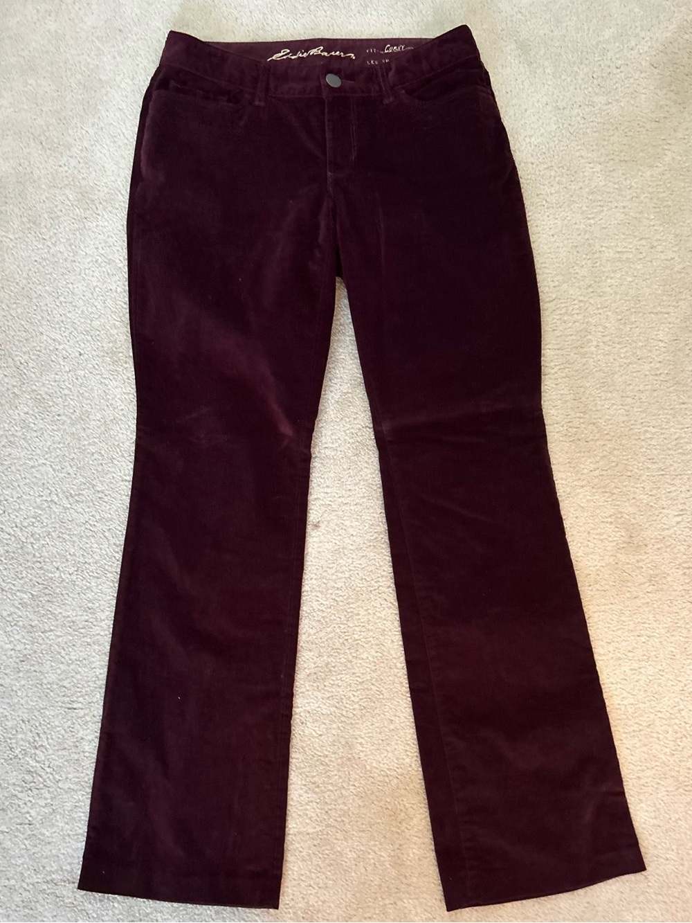 Eddie Bauer Women's Corduroy Bootcut Pants in Deep Wine